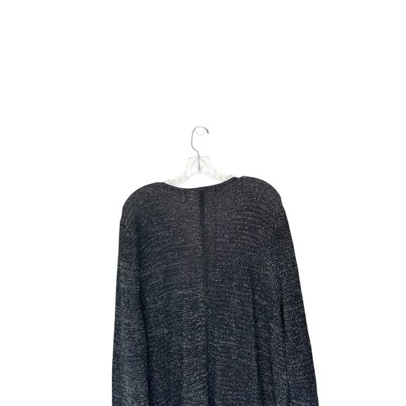 Talbots Woman Plus Black White Speckled‎ Long Zip Up Knit Cardigan Size 2X - Picture 8 of 12